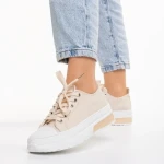 Nathana bézs női tornacipő, textil anyagból készült