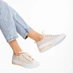 Nathana bézs női tornacipő, textil anyagból készült