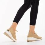 Riolla khaki női sportcipő, textil anyagból készült