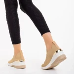 Misima khaki női sportcipő, textil anyagból készült