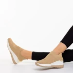 Misima khaki női sportcipő, textil anyagból készült