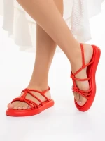Beloved piros női szandál, műbőrből készült