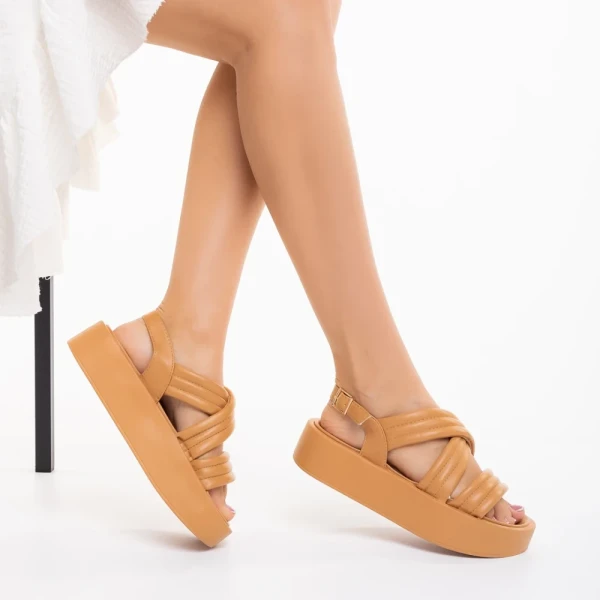 Aryna camel női szandál, műbőrből készült