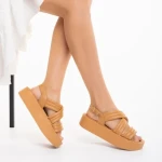 Aryna camel női szandál, műbőrből készült