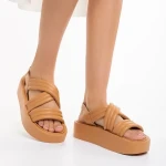 Aryna camel női szandál, műbőrből készült