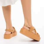 Aryna camel női szandál, műbőrből készült