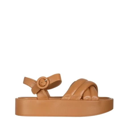 Grova camel női szandál, műbőrből készült