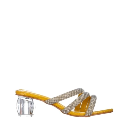 Paquita sárga női papucs, műbőrből készült