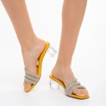 Paquita sárga női papucs, műbőrből készült