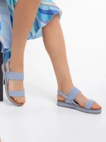 Salina kék női szandál, műbőrből készült