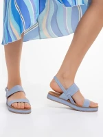 Salina kék női szandál, műbőrből készült