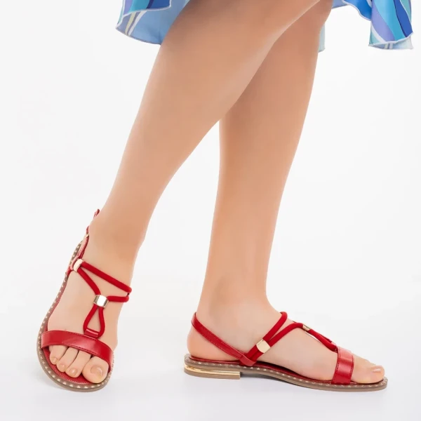 Charil piros női szandál, műbőrből készült