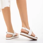 Shahar fehér női szandál, műbőrből készült