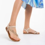 Precious bézs női szandál, műbőrből készült