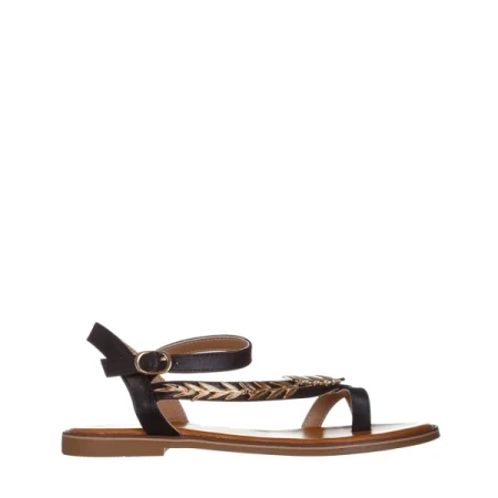 Precious fekete női szandál, műbőrből készült