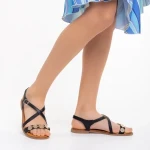 Xavia fekete női szandál, műbőrből készült