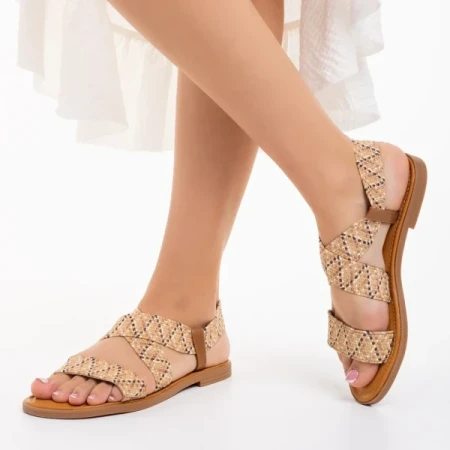 Carie camel női szandál, textil anyagból készült