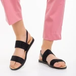 Polly fekete női szandál, textil anyagból készült