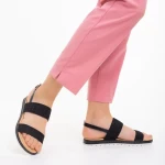 Polly fekete női szandál, textil anyagból készült