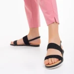 Polly fekete női szandál, textil anyagból készült