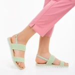 Polly zöld női szandál, textil anyagból készült