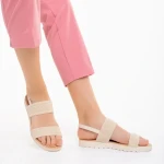 Polly camel női szandál, textil anyagból készült