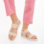 Polly camel női szandál, textil anyagból készült