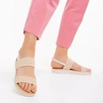 Polly camel női szandál, textil anyagból készült