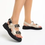 Caroline bézs női szandál, műbőrből készült