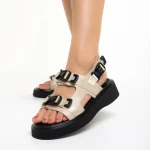 Caroline bézs női szandál, műbőrből készült