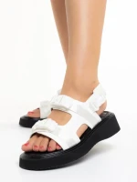 Caroline fehér női szandál, műbőrből készült
