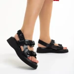 Caroline fekete női szandál, műbőrből készült