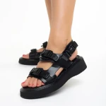 Caroline fekete női szandál, műbőrből készült