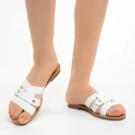 Caila fehér női papucs, műbőrből készült