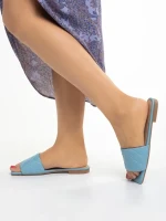 Sydnei világos kék női papucs, műbőrből készült