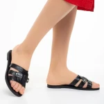 Caila fekete női papucs, műbőrből készült