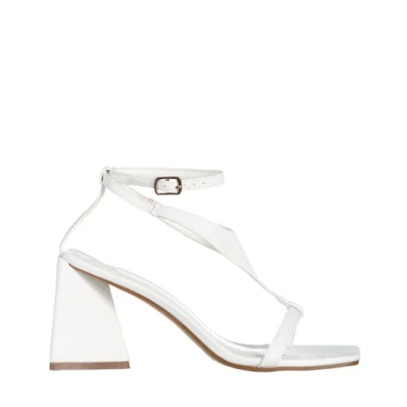 Francine fehér női szandál, műbőrből készült