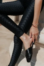 Renatta fekete női papucs, műbőrből készült