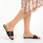 Railey fekete női papucs, műbőrből készült