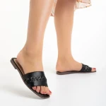 Railey fekete női papucs, műbőrből készült