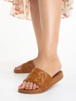 Canary barna női szandál, műbőrből készült