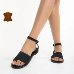 Danessa fekete női szandál, természetes bőrből készült