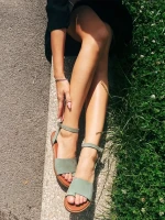 Danessa zöld női szandál, természetes bőrből készült