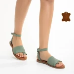 Danessa zöld női szandál, természetes bőrből készült