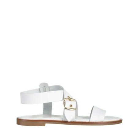 Isaly fehér női szandál, természetes bőrből készült
