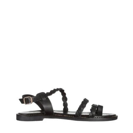 Dannia fekete női szandál, természetes bőrből készült