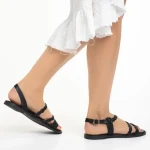 Dannia fekete női szandál, természetes bőrből készült