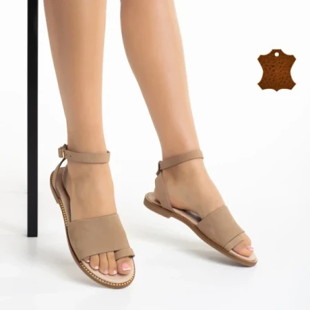 Danessa bézs női szandál, természetes bőrből készült