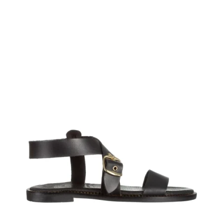 Isaly fekete női szandál, természetes bőrből készült