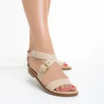 Isaly bézs női szandál, természetes bőrből készült